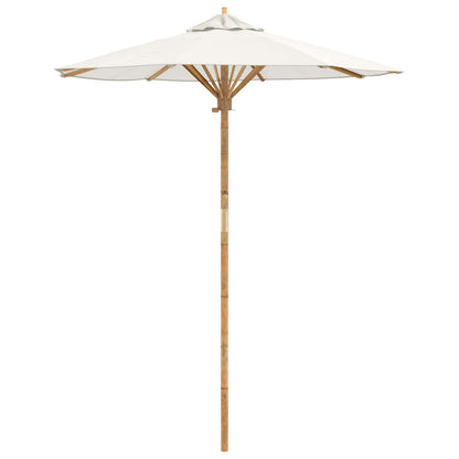 Garden Parasol Cream White Ø 180 x 230 cm Bamboo