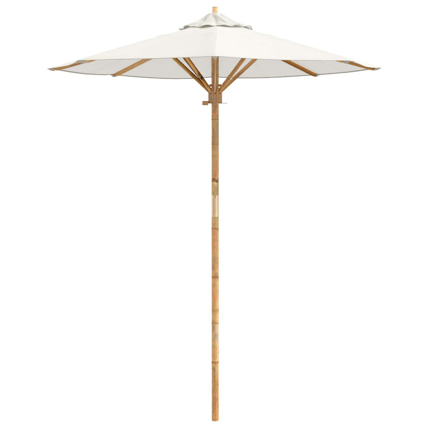 Garden Parasol Cream White Ø 180 x 230 cm Bamboo