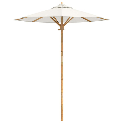 Garden Parasol Cream White Ø 180 x 230 cm Bamboo