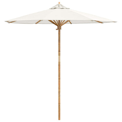 Garden Parasol Cream White Ø 217 x 230 cm Bamboo