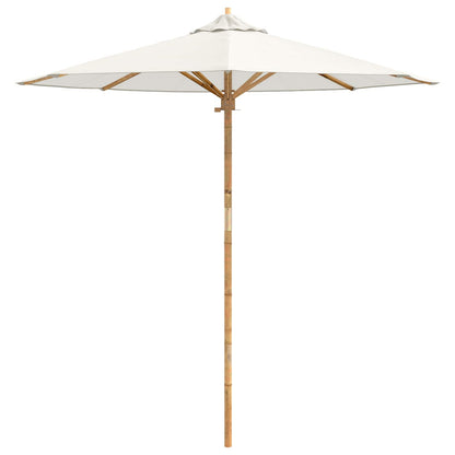 Garden Parasol Cream White Ø 217 x 230 cm Bamboo