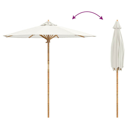 Garden Parasol Cream White Ø 217 x 230 cm Bamboo
