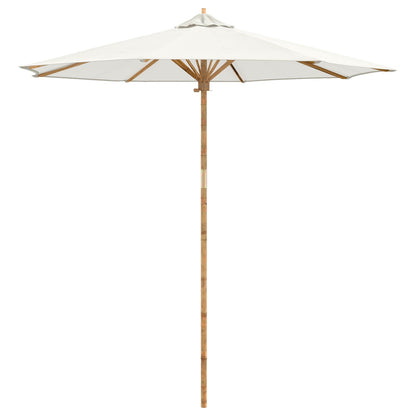 Garden Parasol Cream White Ø 240 x 260 cm Bamboo