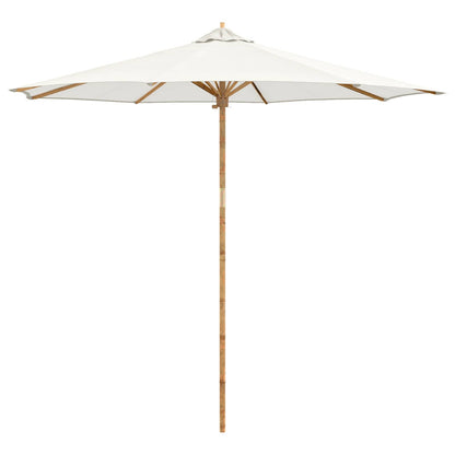 Garden Parasol Cream White Ø 270 x 260 cm Bamboo
