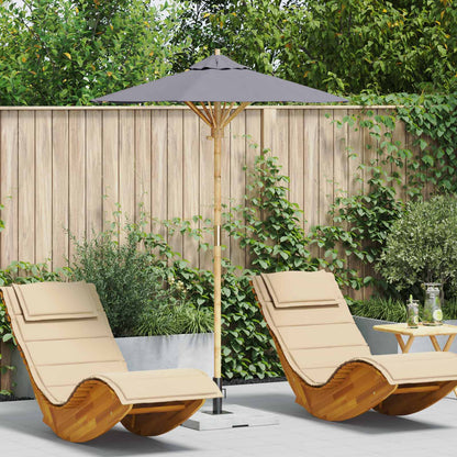 Garden Parasol Dark Grey Ø 150 x 210 cm Bamboo