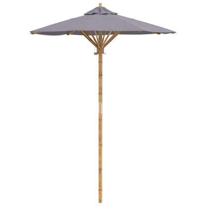 Garden Parasol Dark Grey Ø 150 x 210 cm Bamboo