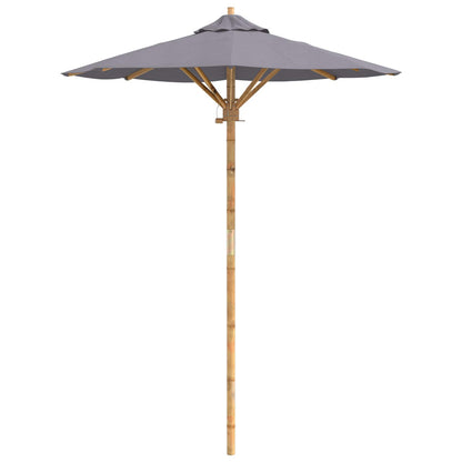 Garden Parasol Dark Grey Ø 150 x 210 cm Bamboo