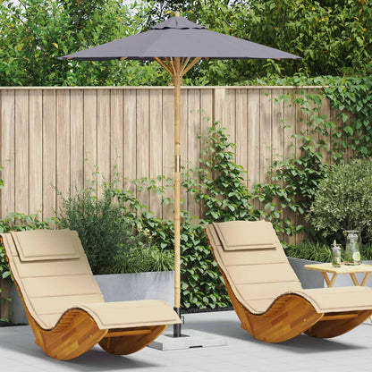 Garden Parasol Dark Grey Ø 180 x 230 cm Bamboo