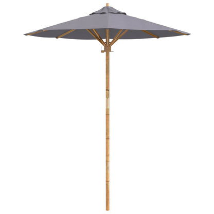 Garden Parasol Dark Grey Ø 180 x 230 cm Bamboo