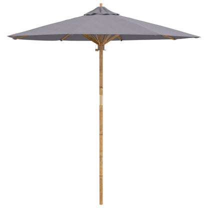 Garden Parasol Dark Grey Ø 217 x 230 cm Bamboo