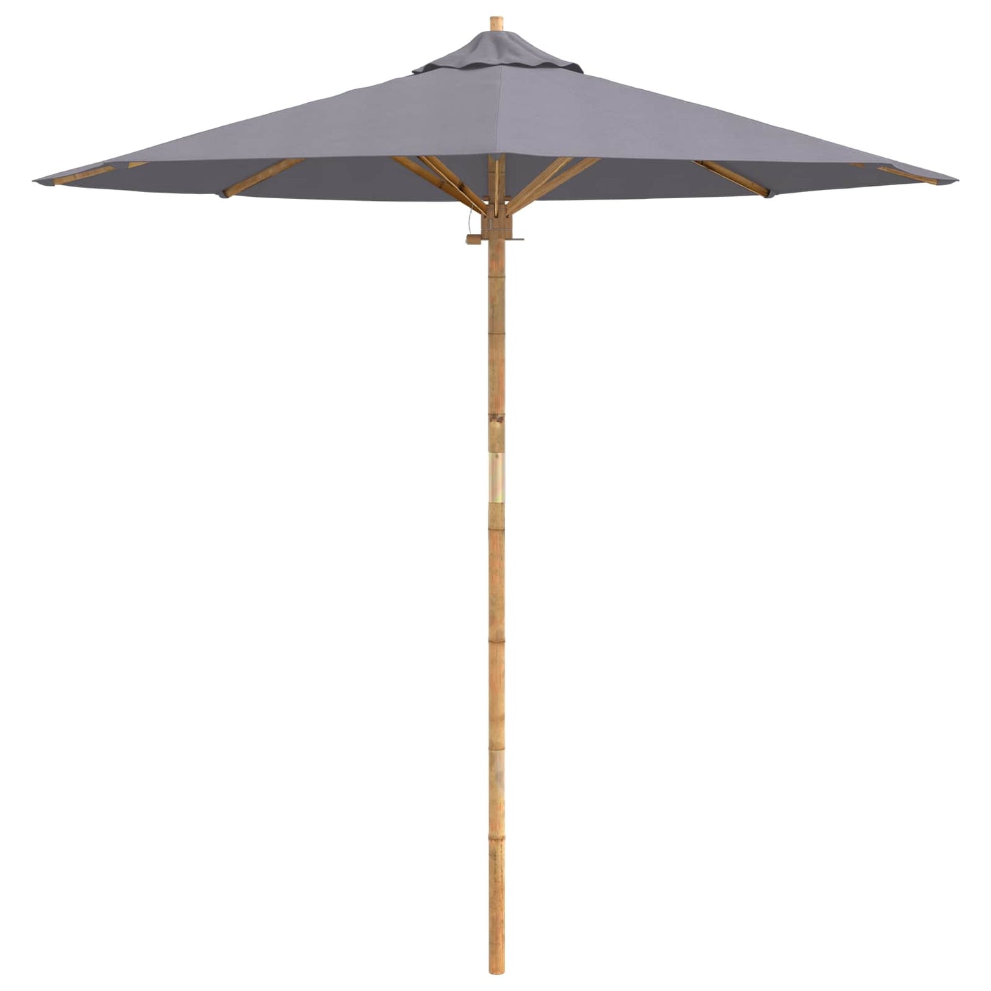 Garden Parasol Dark Grey Ø 217 x 230 cm Bamboo