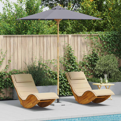 Garden Parasol Dark Grey Ø 240 x 260 cm Bamboo