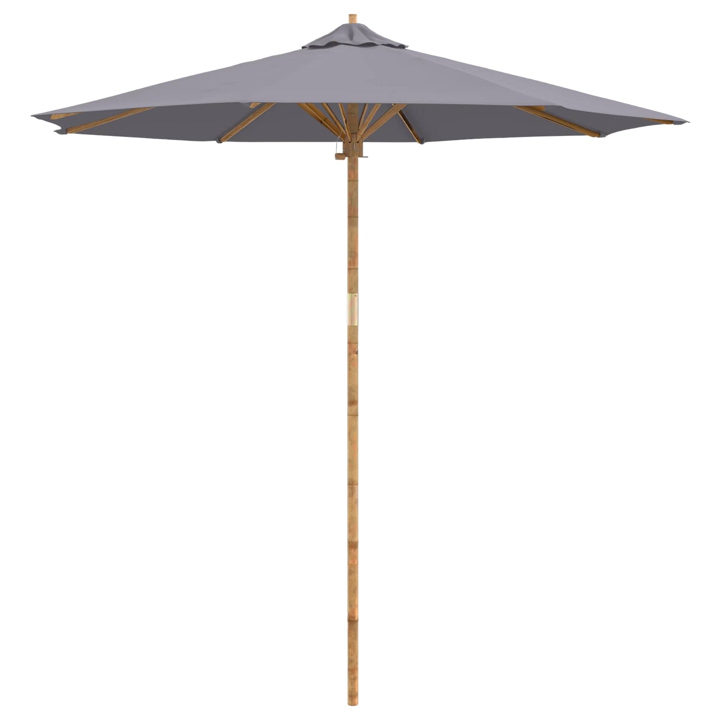 Garden Parasol Dark Grey Ø 240 x 260 cm Bamboo