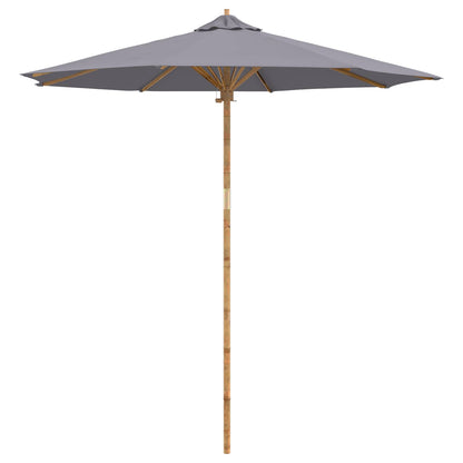 Garden Parasol Dark Grey Ø 240 x 260 cm Bamboo
