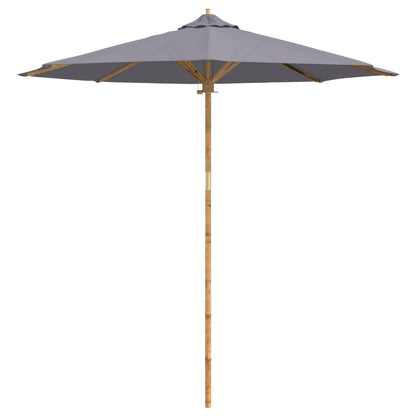 Garden Parasol Dark Grey Ø 240 x 260 cm Bamboo