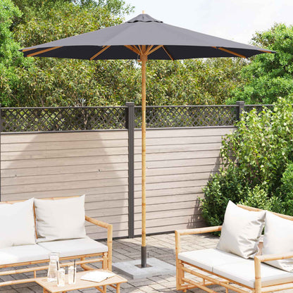 Garden Parasol Dark Grey Ø 270 x 260 cm Bamboo