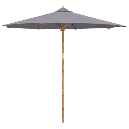 Garden Parasol Dark Grey Ø 270 x 260 cm Bamboo