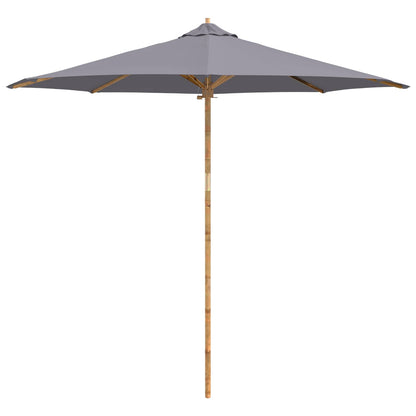 Garden Parasol Dark Grey Ø 270 x 260 cm Bamboo