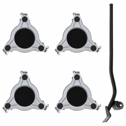 Furniture Rollers 4 pcs with Lifter 19x17.5x6 cm Steel 1000 kg