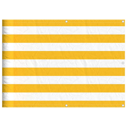 Balcony Screen Yellow and White Stripe 75x800 cm