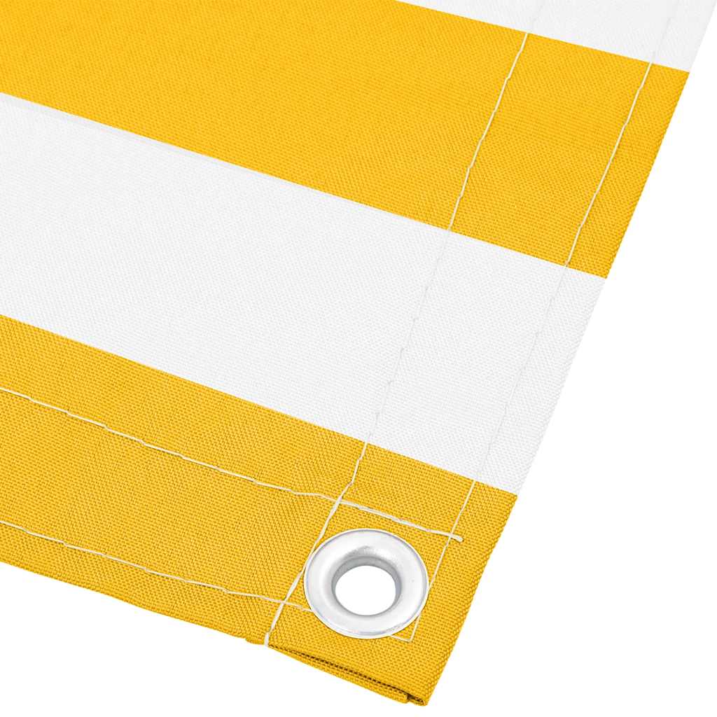 Balcony Screen Yellow and White Stripe 75x1000 cm