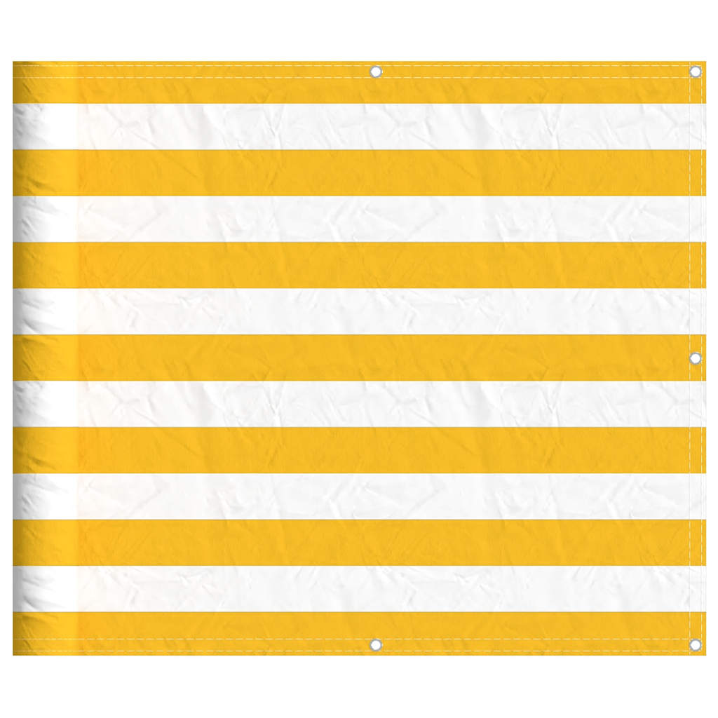 Balcony Screen Yellow and White Stripe 90x800 cm