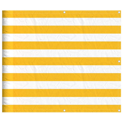 Balcony Screen Yellow and White Stripe 90x800 cm