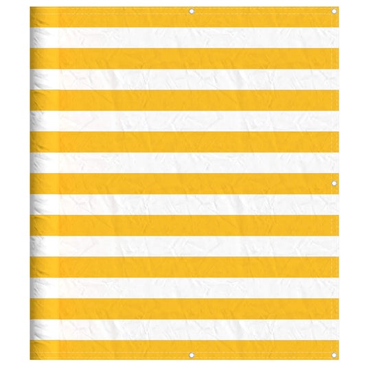 Balcony Screen Yellow and White Stripe 120x800 cm