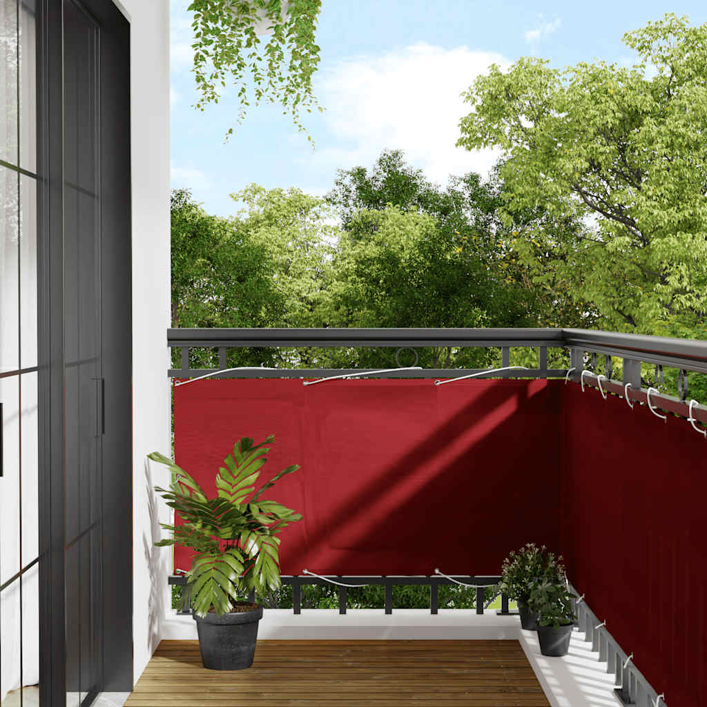 Balcony Screen Red 75x1000 cm 100% Polyester Oxford