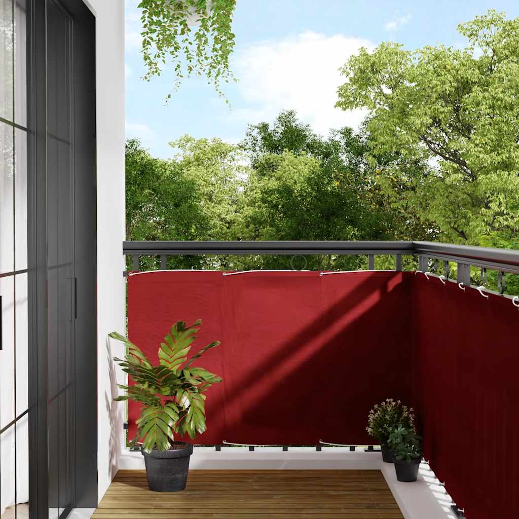 Balcony Screen Red 90x700 cm 100% Polyester Oxford
