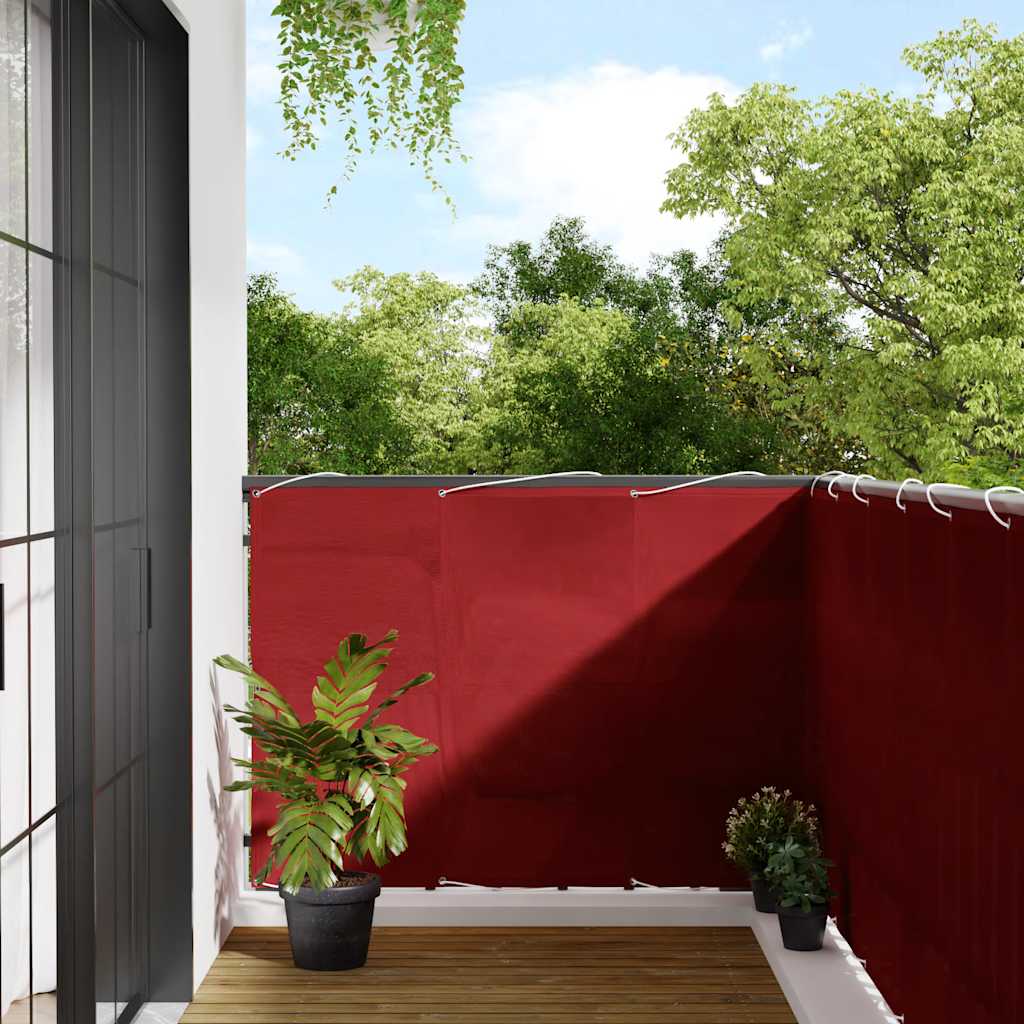 Balcony Screen Red 120x800 cm 100% Polyester Oxford
