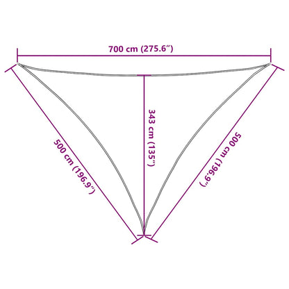 Sun Shade Sail Taupe 7x5x5 m 100% Polyester Oxford