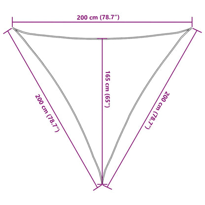 Sun Shade Sail Blue 2x2x2 m 100% Polyester Oxford