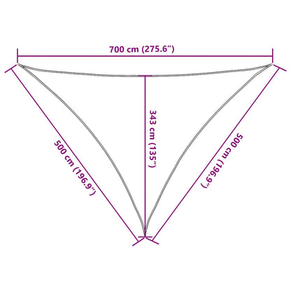 Sun Shade Sail Blue 7x5x5 m 100% Polyester Oxford