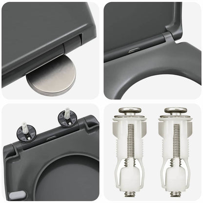 Toilet Seat Anthracite 47 x 37 x 4 cm Duroplast