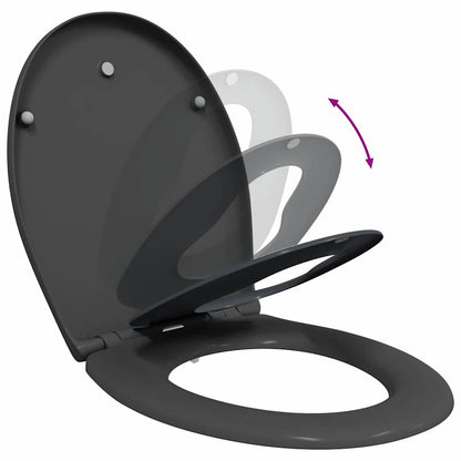 Toilet Seat Anthracite 47 x 37 x 4 cm Duroplast