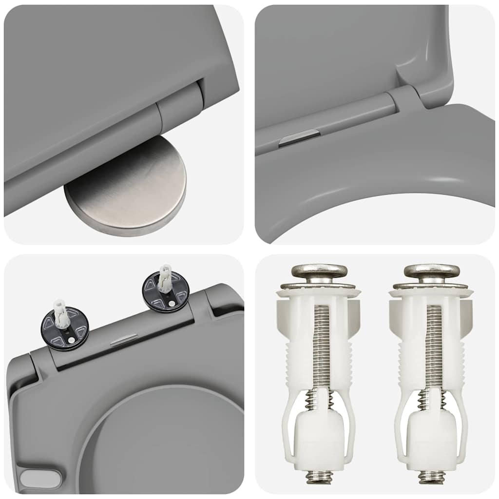 Toilet Seat Grey 47 x 37 x 4 cm Duroplast
