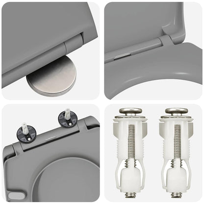 Toilet Seat Grey 47 x 37 x 4 cm Duroplast
