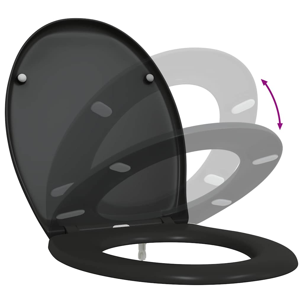 Toilet Seat Black 47 x 37 x 4 cm Duroplast