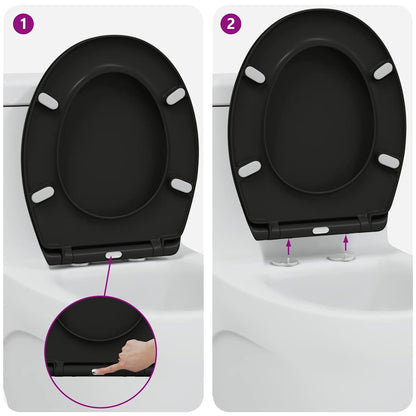 Toilet Seat Black 47 x 37 x 4 cm Duroplast