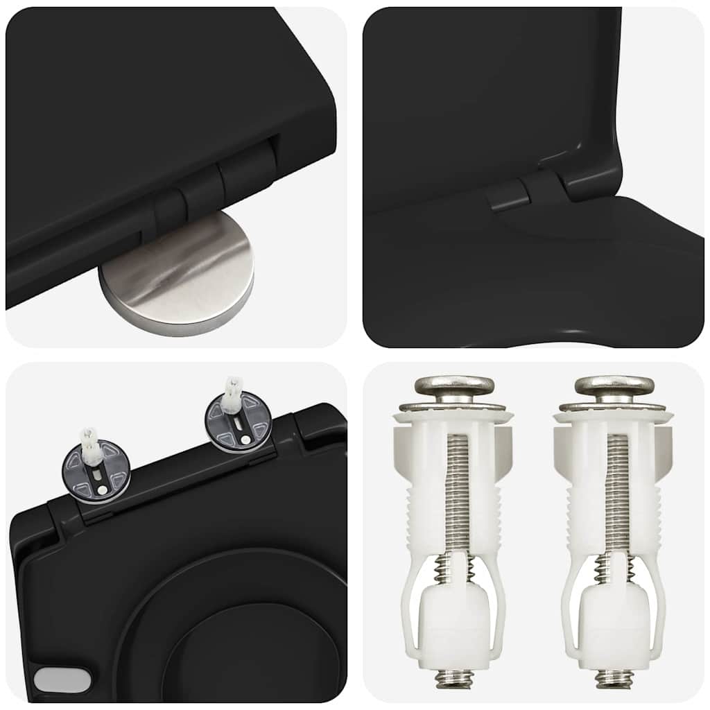 Toilet Seat Black 47 x 37 x 4 cm Duroplast