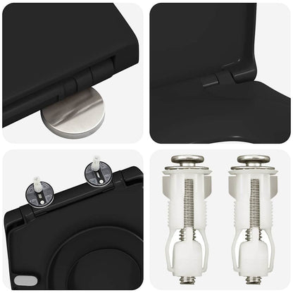 Toilet Seat Black 47 x 37 x 4 cm Duroplast