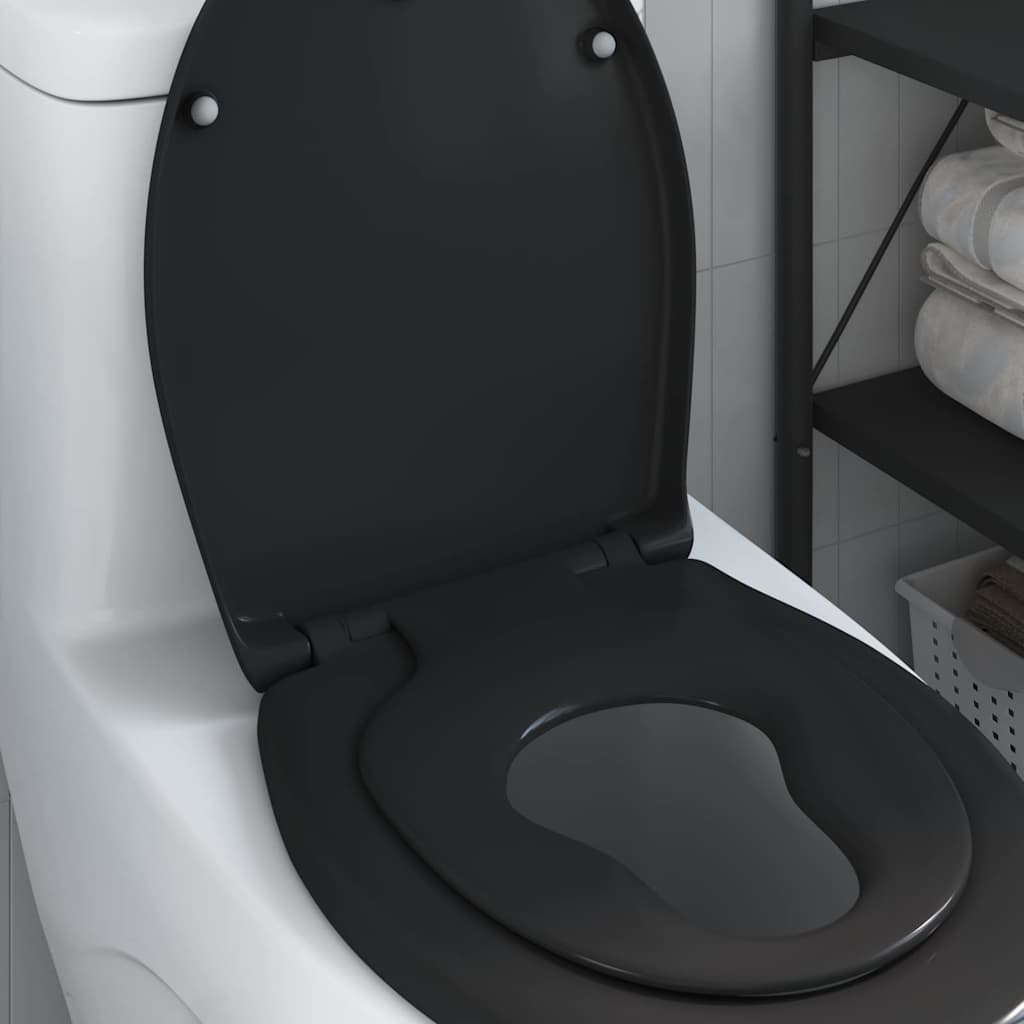 Toilet Seat Black 47 x 37 x 4 cm Duroplast