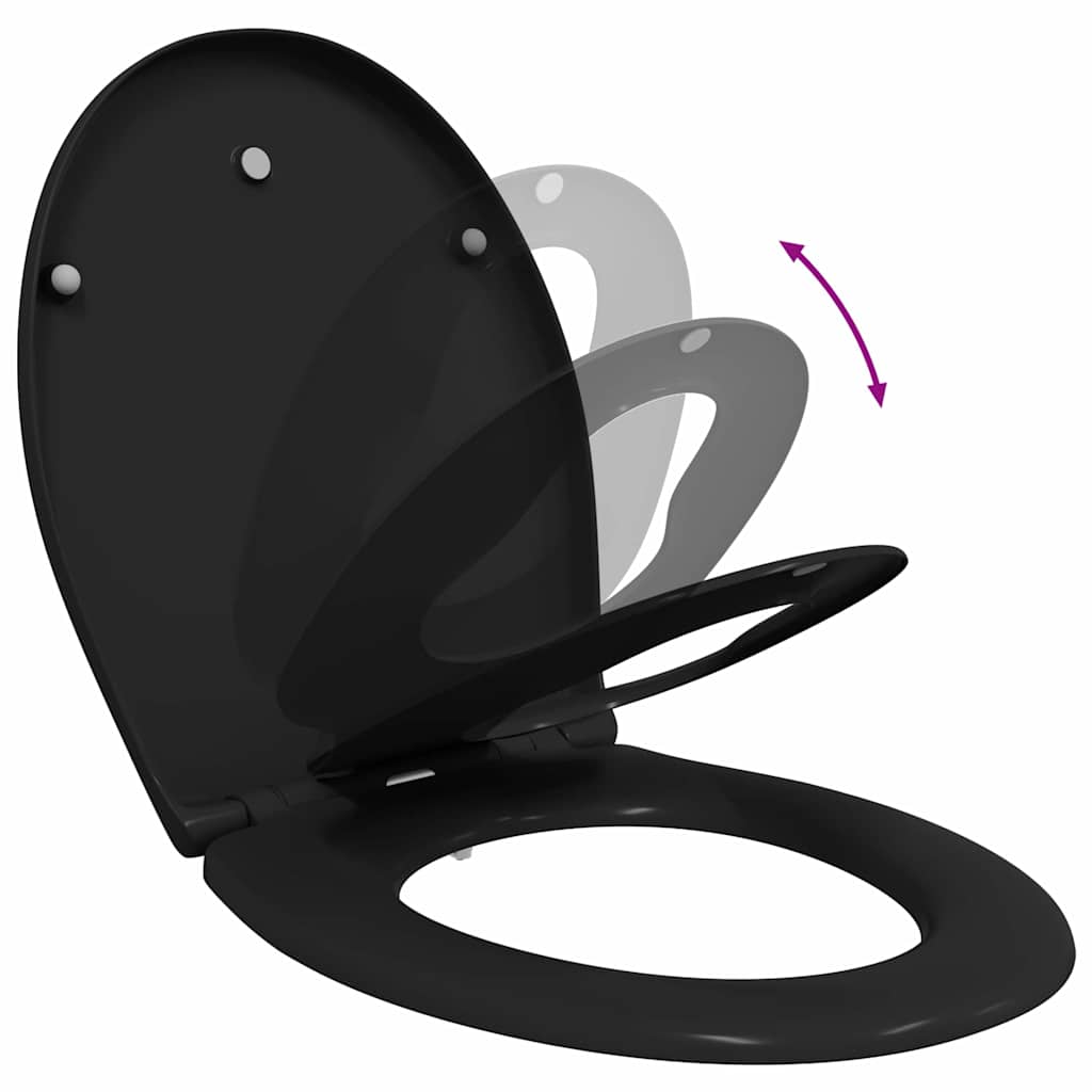 Toilet Seat Black 47 x 37 x 4 cm Duroplast