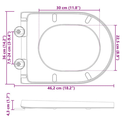 Toilet Seat Anthracite 49 x 36 x 4 cm Duroplast