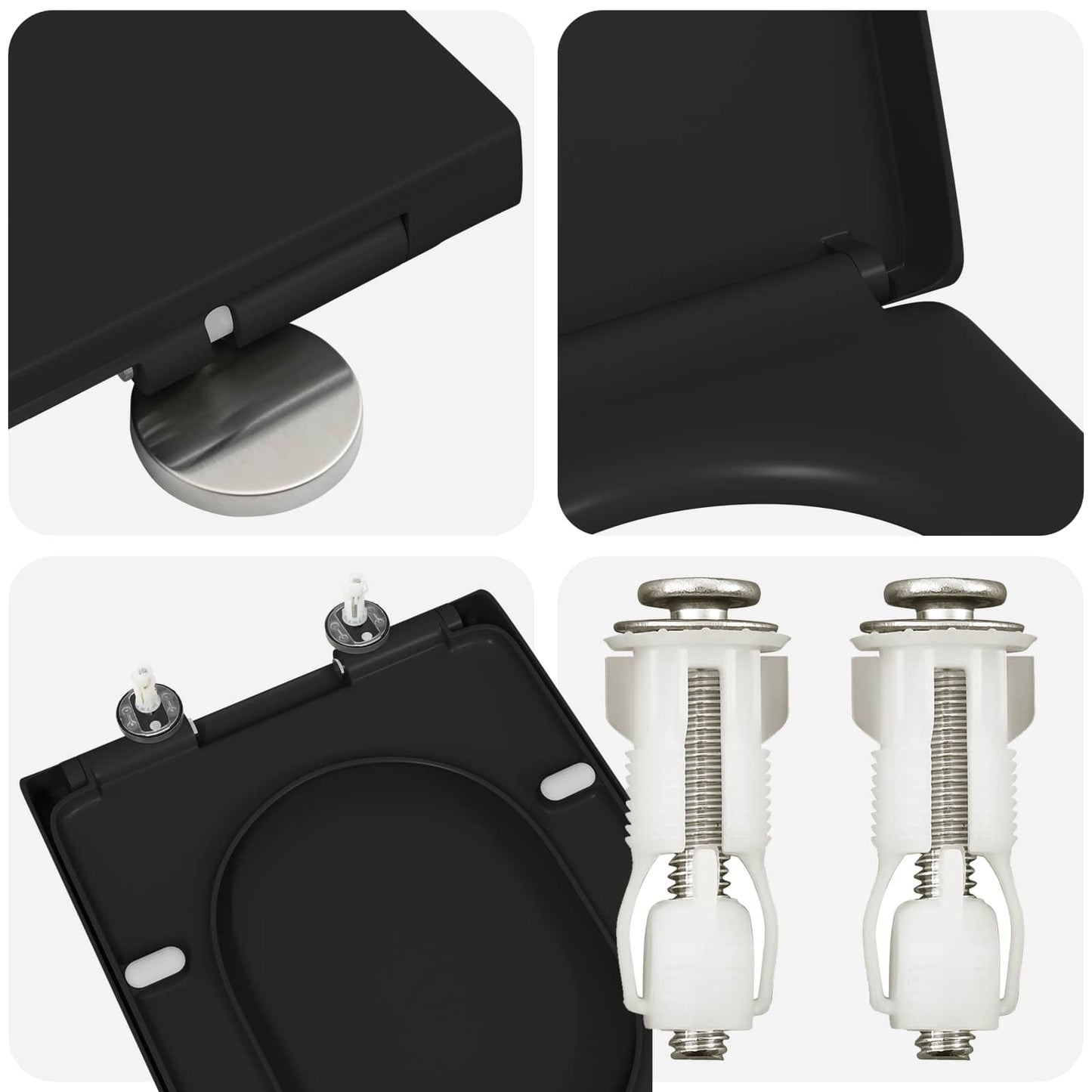 Toilet Seat Black 49 x 36 x 4 cm Duroplast