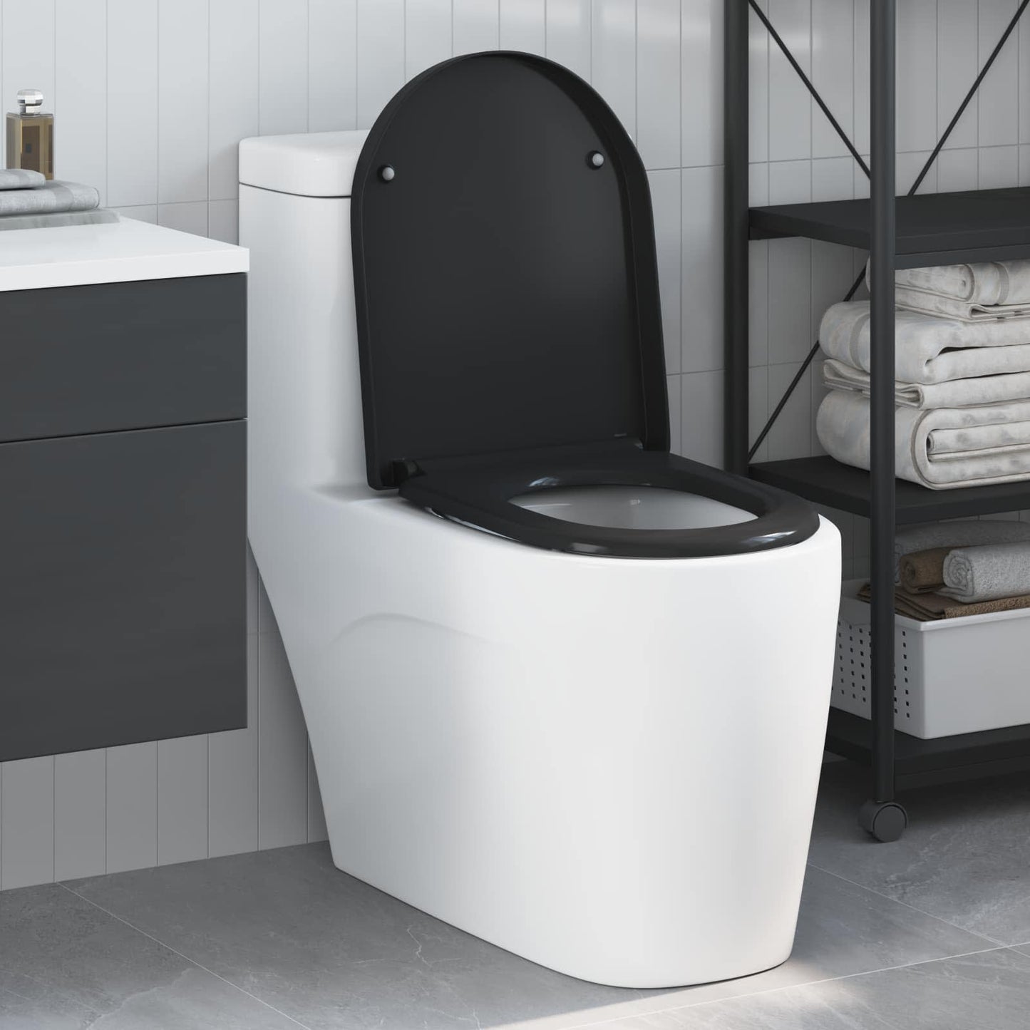 Toilet Seat Black 49 x 36 x 4 cm Duroplast