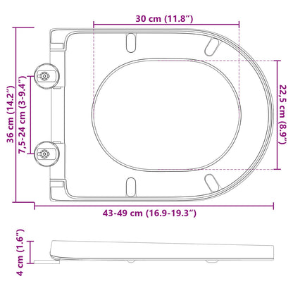 Toilet Seat White 49 x 36 x 4 cm Duroplast