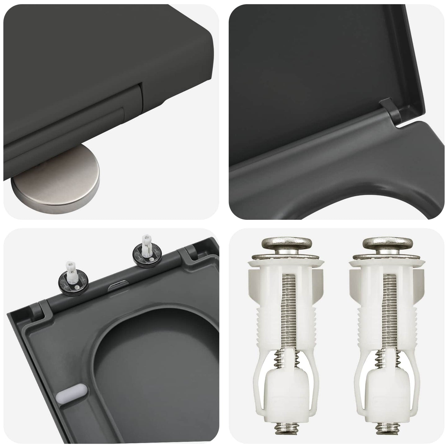 Toilet Seat Anthracite 47.5 x 35 x 3.6 cm Duroplast