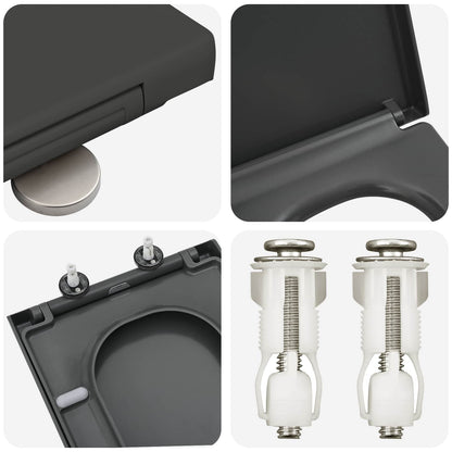 Toilet Seat Anthracite 47.5 x 35 x 3.6 cm Duroplast